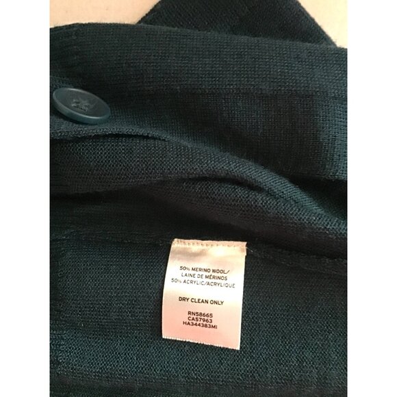 HALOGEN- WOMENS GREEN OPEN FRONT SIDE POCKETS CARDIGAN SIZE SMALL - Picture 6 of 7